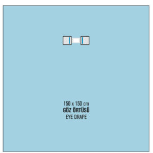 Ophthalmic Eye Drape – Specialized 150x150 cm Sterile Shield with Dual Fluid Collection Pouches